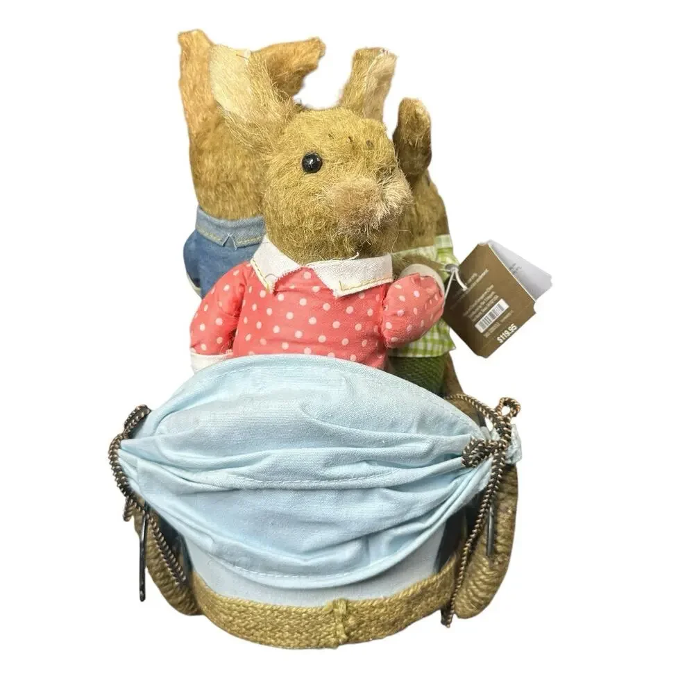 Pier 1 One HOP TOWN BUNNIES ROAD TRIP HARES RABBIT EASTER SISAL Jute 15